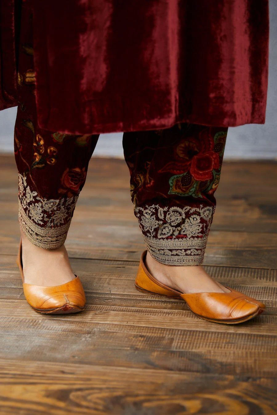 Torani Red Hand Embroidered Kurta Set 4 Torani Red Hand Embroidered Kurta Set - Image 2