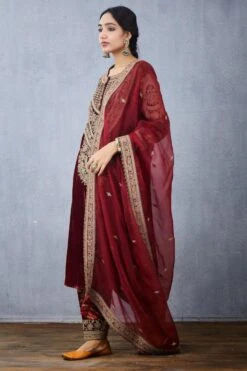 Torani Red Hand Embroidered Kurta Set 10 Torani Red Hand Embroidered Kurta Set -Inca Sales Store 172tor31 3