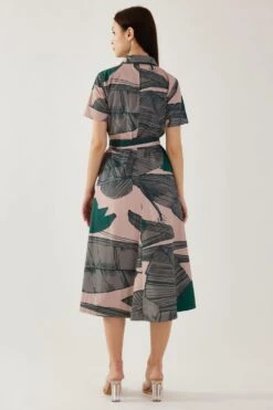 KoAi Beige And Green Floral Shirt Dress -Inca Sales Store 17723koia18 5 1