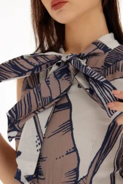 KoAi Brown And Cream Floral Bow Tie Jumpsuit -Inca Sales Store 17723koia22 5