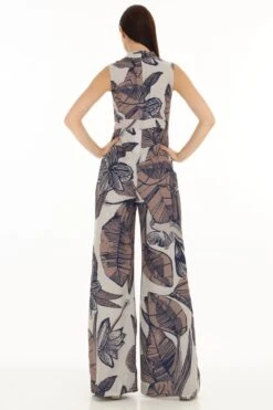 KoAi Brown And Cream Floral Bow Tie Jumpsuit -Inca Sales Store 17723koia22 6