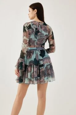 KoAi Sky Blue And Green Floral Short Skirt -Inca Sales Store 17723koia27 6