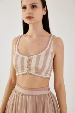 KoAi Rose Pink And Cream Stripe Bustier -Inca Sales Store 17723koia31 5
