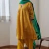 Shorshe Yellow Hand Embellished V-neck Kurta Set -Inca Sales Store 17823se15 1