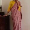 Shorshe Pink Hand Done Zardosi Embellished Sari Set