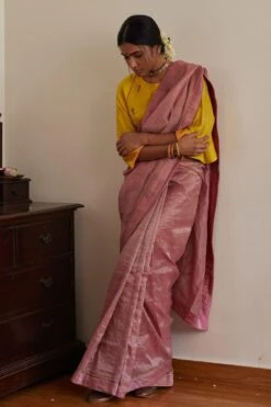 Shorshe Pink Hand Done Zardosi Embellished Sari Set -Inca Sales Store 17823se30 2