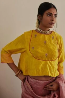 Shorshe Pink Hand Done Zardosi Embellished Sari Set -Inca Sales Store 17823se30 4