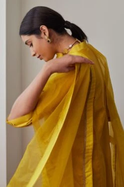 Shorshe Yellow Hand Embellished Dupatta 7 Shorshe Yellow Hand Embellished Dupatta -Inca Sales Store 17823se34 3