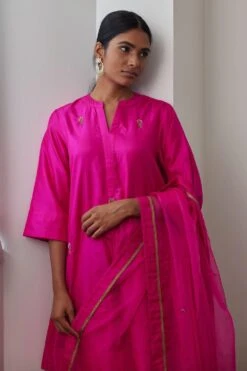 Shorshe Pink Hand Embellished Kurta Set -Inca Sales Store 17823se8 2