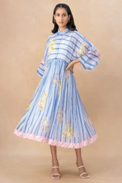 Vineet Rahul Alvirah Bougainville Drop Shoulder Dress