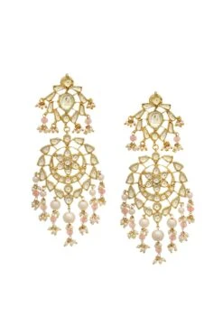 Maisara Kundan Peach Drop Earrings
