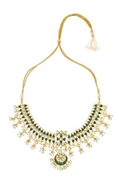 Maisara Green Jadau Necklace Set