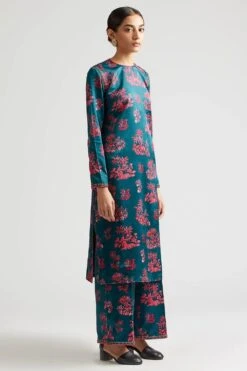 Kshitij Jalori Mozambique Teal Kurta & Pant Set -Inca Sales Store 18005 20103g 2
