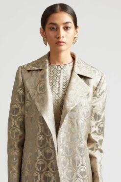 Kshitij Jalori Tahiti Shadow Kurta Set With Grey Brocade Jacket -Inca Sales Store 18015 20103 19202g 3