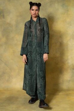 Dhruv Kapoor Green Buttoned Down Dress