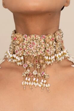 Fooljhadi Floral Hand Embellished Choker With Tassels -Inca Sales Store 180523fj02 4