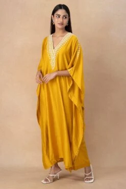 Divyam Mehta Yellow Embellished Kaftan -Inca Sales Store 180723dm26 3
