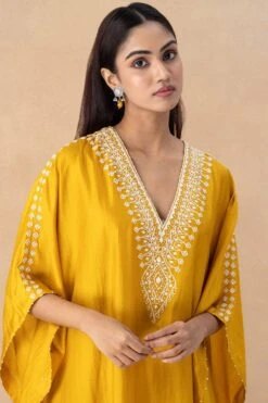 Divyam Mehta Yellow Embellished Kaftan -Inca Sales Store 180723dm26 4