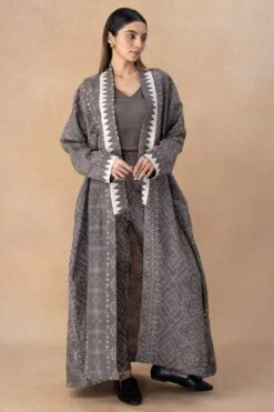 Divyam Mehta Grey Block Printed Cape Set -Inca Sales Store 180723dm27 3
