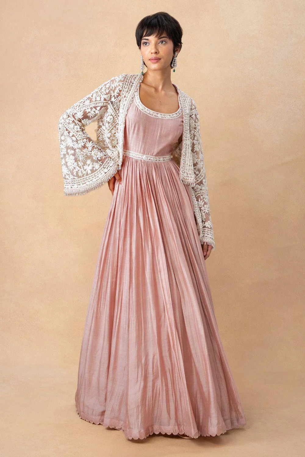 Ridhi Mehra Pink Embellished Anarkali Set 3 Ridhi Mehra Pink Embellished Anarkali Set