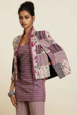 SVA Merlot Noor Embellished Patch-Work Jacket -Inca Sales Store 181123sva110 3