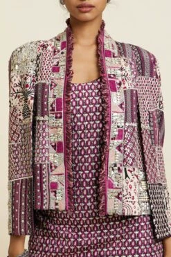 SVA Merlot Noor Embellished Patch-Work Jacket -Inca Sales Store 181123sva110 6