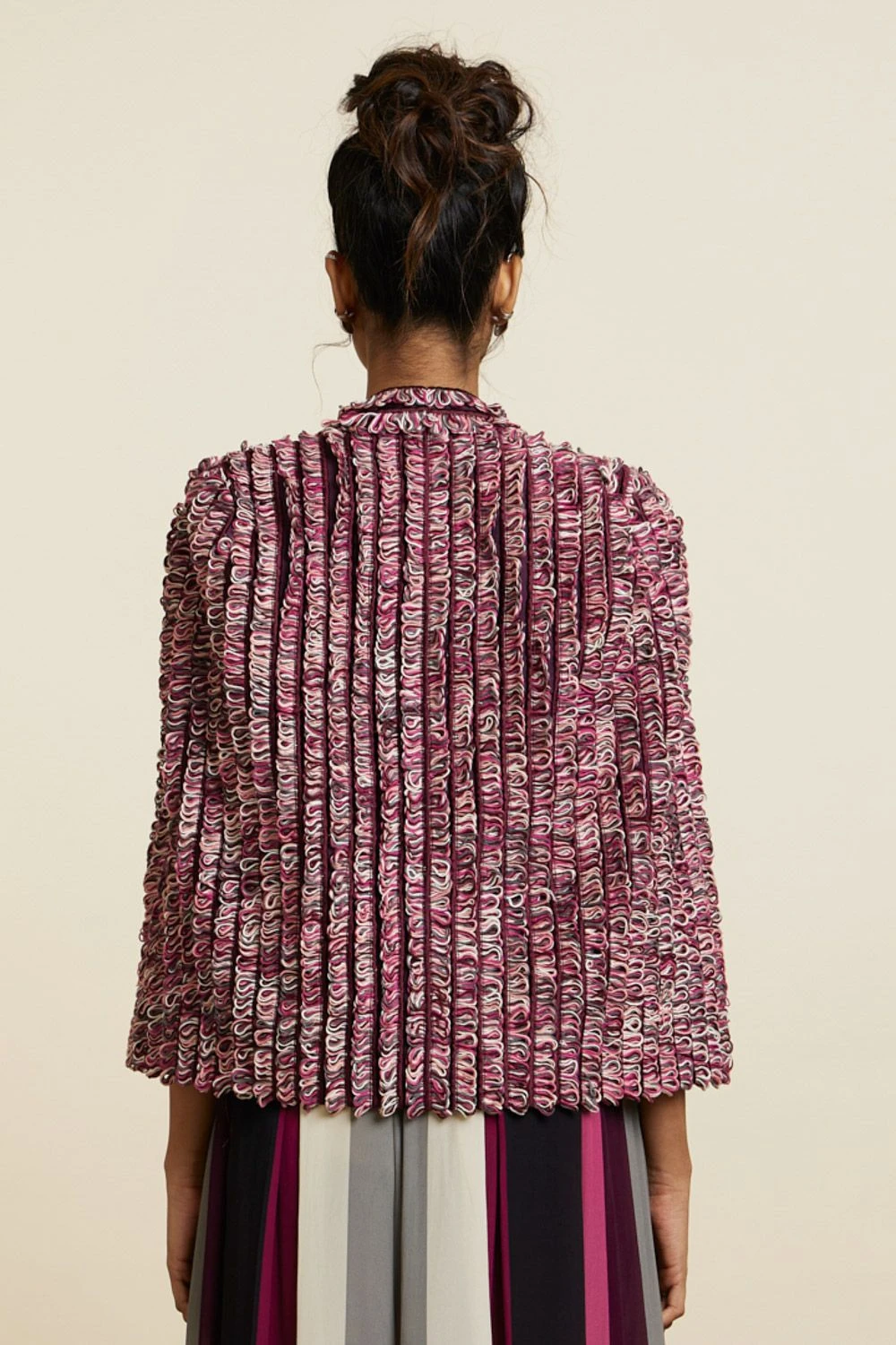 SVA Merlot Textured & Embellished Noor Jacket 9 SVA Merlot Textured & Embellished Noor Jacket - Image 7