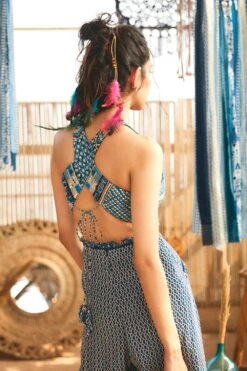 SVA Blue Geo Cut-Out Jumpsuit -Inca Sales Store 181123sva23 2