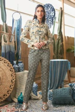 SVA Ivory Embellished Jacket Set