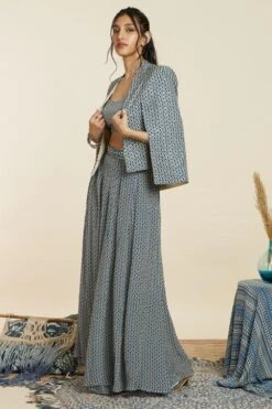 SVA Blue Geo Print Noor Jacket Set -Inca Sales Store 181123sva58 3