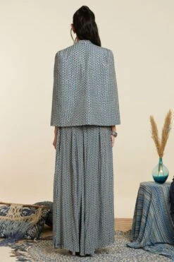 SVA Blue Geo Print Noor Jacket Set -Inca Sales Store 181123sva58 5