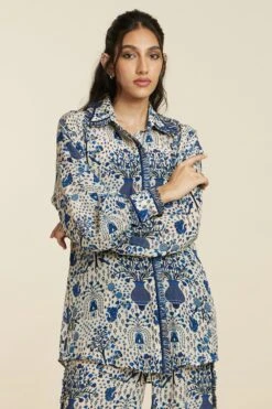 SVA Safar Blue Jaal Print Oversized Co-ord Set 10 SVA Safar Blue Jaal Print Oversized Co-ord Set -Inca Sales Store 181123sva68 4