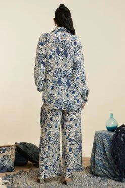 SVA Safar Blue Jaal Print Oversized Co-ord Set 11 SVA Safar Blue Jaal Print Oversized Co-ord Set -Inca Sales Store 181123sva68 5