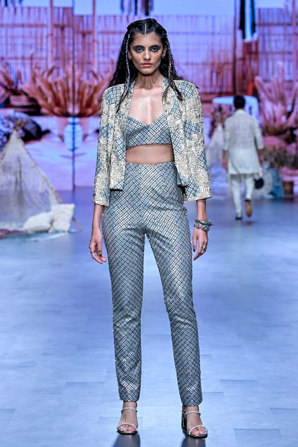 SVA Blue Embellished Jacket Set 4 SVA Blue Embellished Jacket Set - Image 2