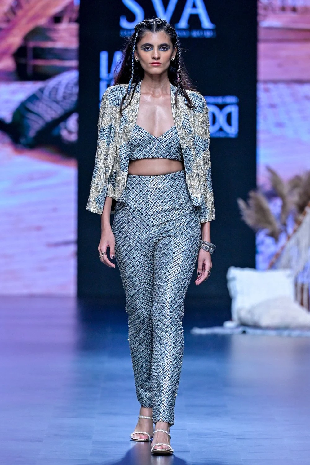 SVA Blue Embellished Jacket Set 5 SVA Blue Embellished Jacket Set - Image 3