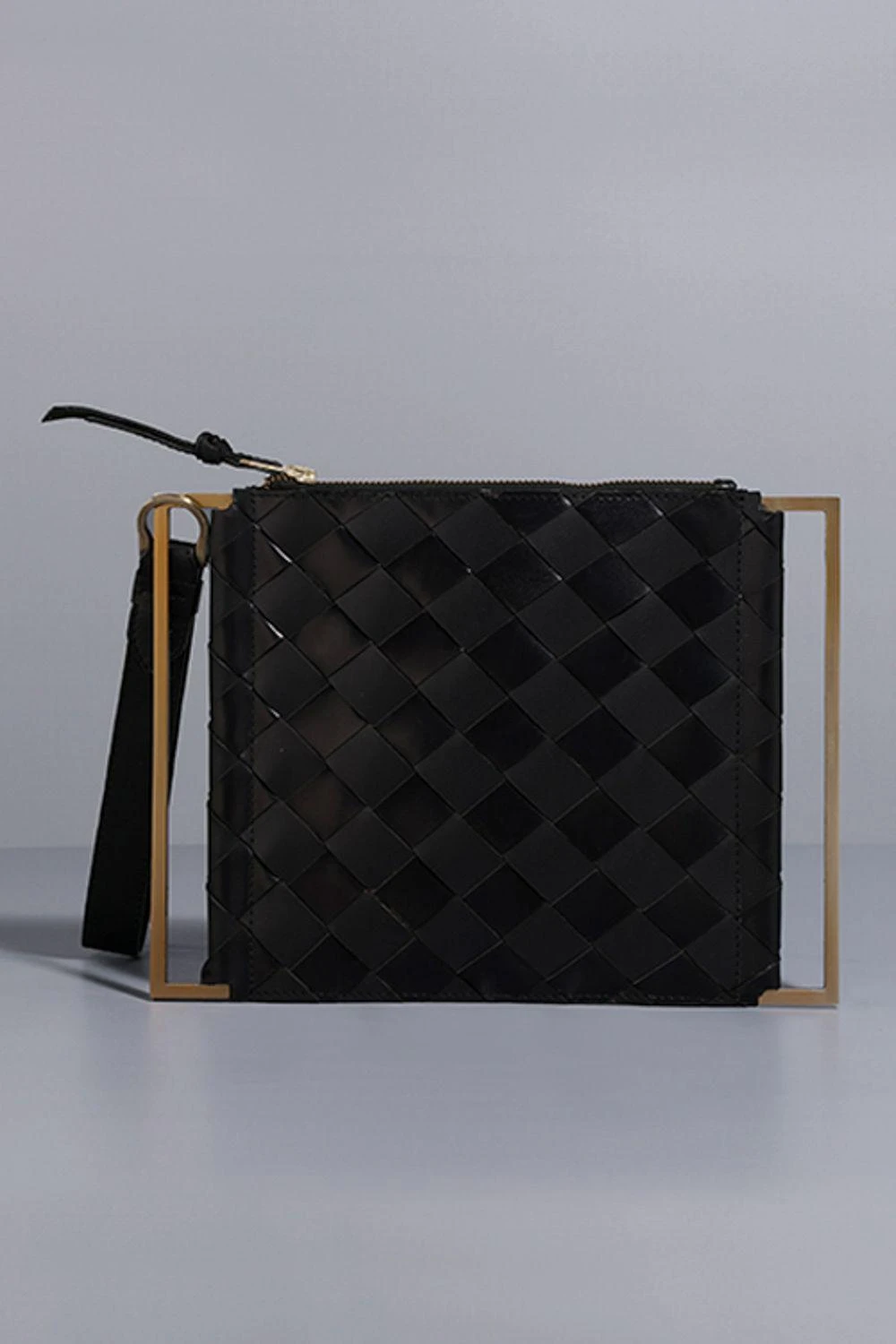 Tann-ed Timeless Black Woven Leather Sleeve Clutch 3 Tann-ed Timeless Black Woven Leather Sleeve Clutch