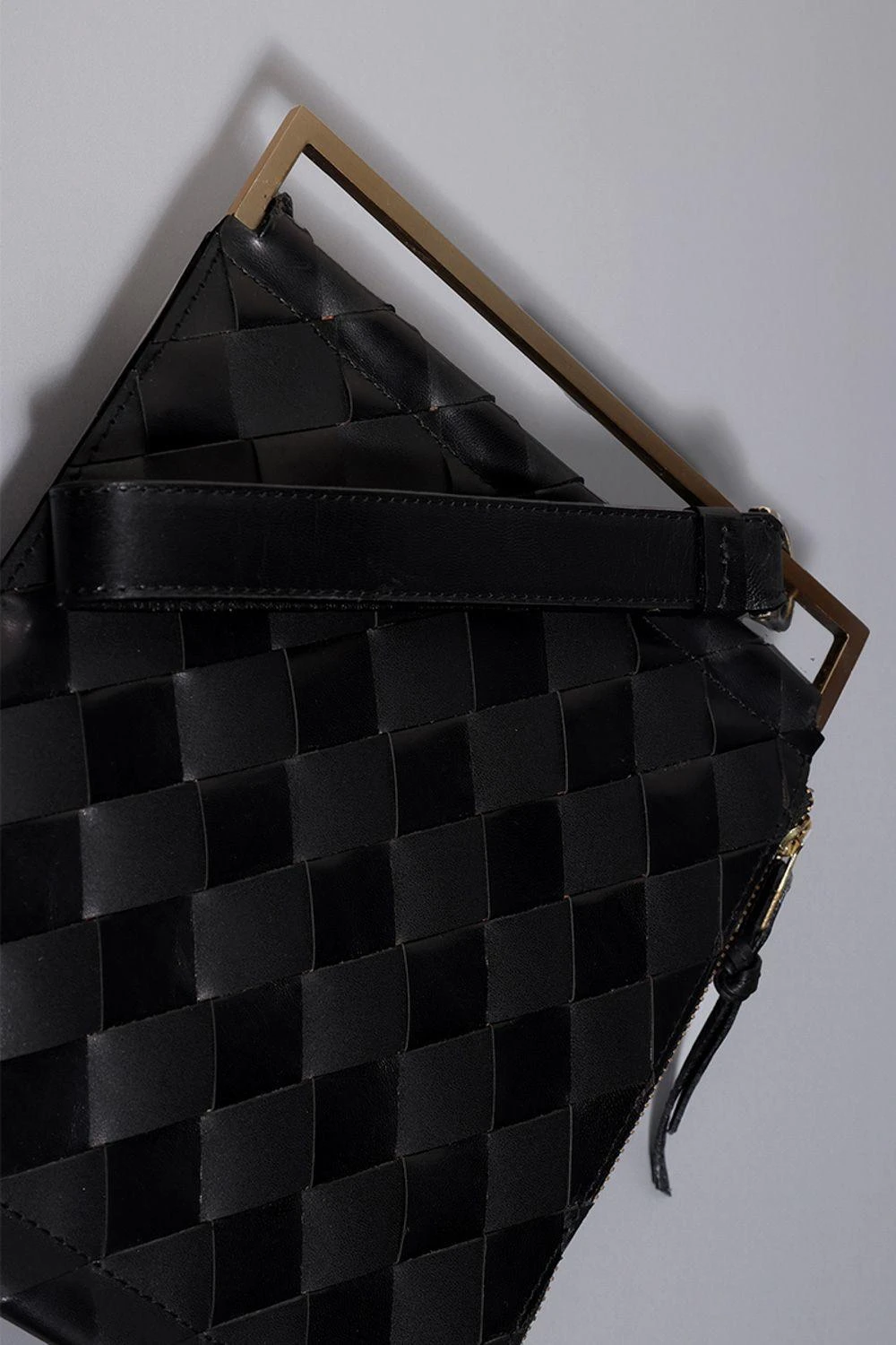 Tann-ed Timeless Black Woven Leather Sleeve Clutch 4 Tann-ed Timeless Black Woven Leather Sleeve Clutch - Image 2