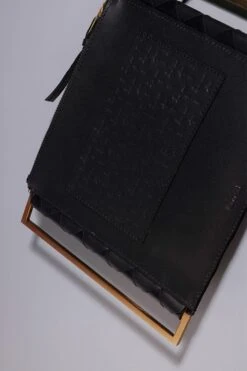 Tann-ed Timeless Black Woven Leather Sleeve Clutch 7 Tann-ed Timeless Black Woven Leather Sleeve Clutch -Inca Sales Store 181223td15 3