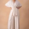 431-88 By Shweta Kapur Radiant Ivory Silk Draped Jumpsuit -Inca Sales Store 181244318801 1