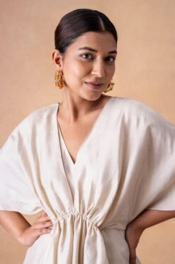 431-88 By Shweta Kapur Radiant Ivory Silk Draped Jumpsuit -Inca Sales Store 181244318801 4