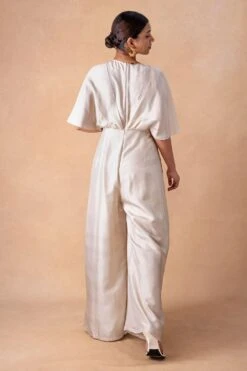 431-88 By Shweta Kapur Radiant Ivory Silk Draped Jumpsuit -Inca Sales Store 181244318801 5