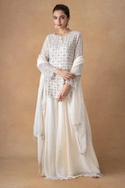 Ahilian Ivory Floral Kurta-sharara Set