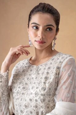 Ahilian Ivory Floral Kurta-sharara Set -Inca Sales Store 18124an10 5
