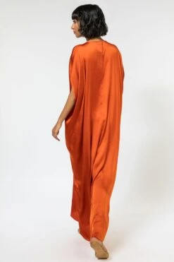 Stephany Burnt Orange Front Knot Maxi Dress -Inca Sales Store 181stp8 4