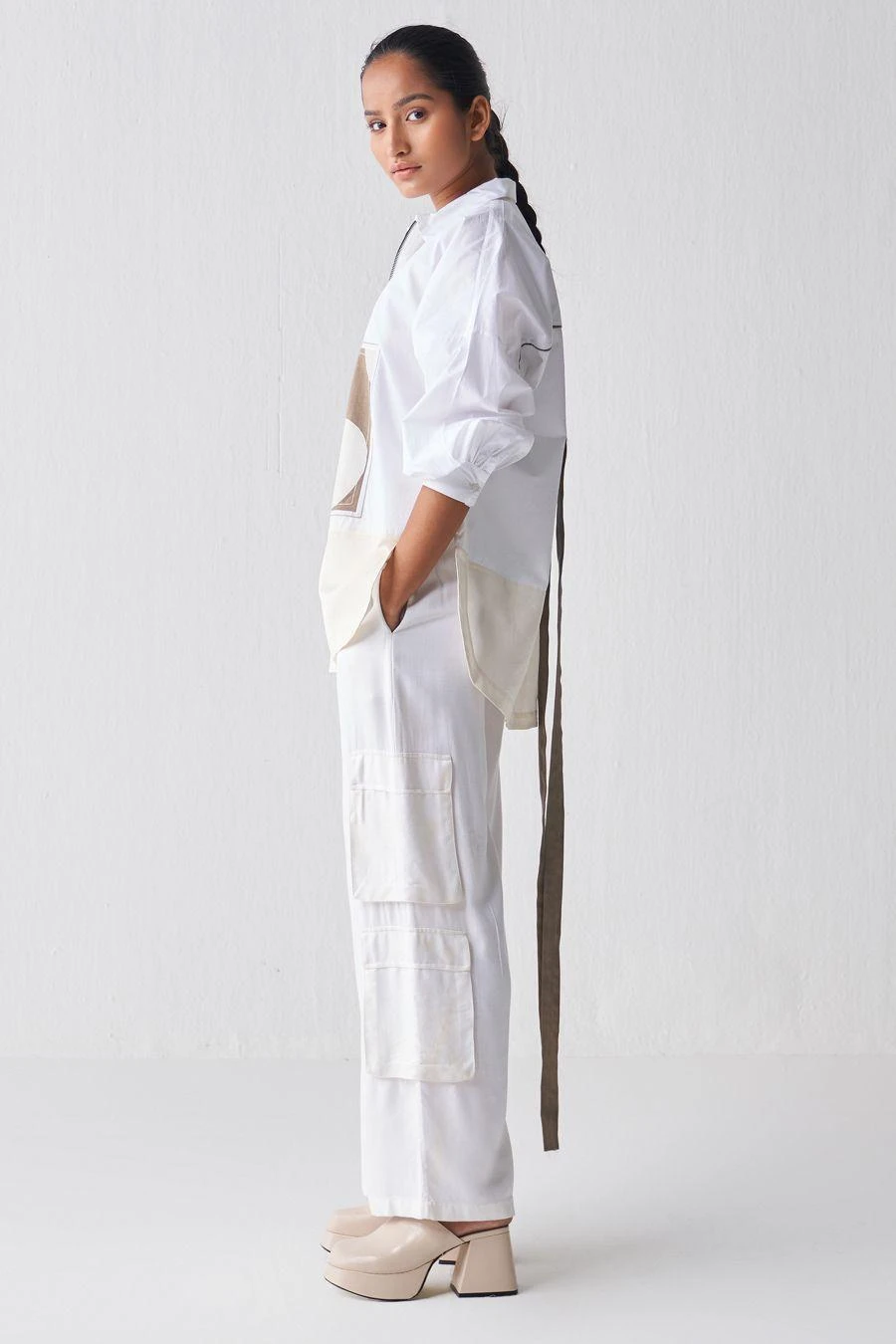 Three White Patchwork Co-ord Set 4 Three White Patchwork Co-ord Set - Image 2