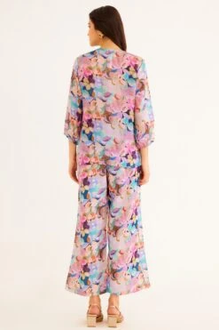 NORN Pink Floral Printed V-neck Top -Inca Sales Store 1823nn6 4