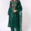 Chandrima Emerald Green Scallop Dupatta -Inca Sales Store 182chnd29 1