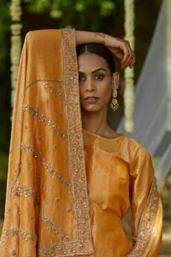 OhFab Kesari Handwoven Dupatta