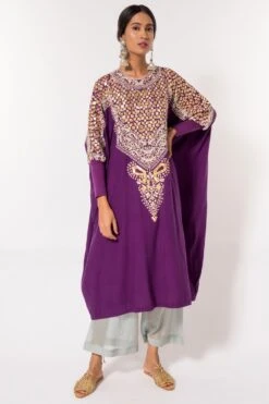 Divya Sheth Purple Gota Embroidered Kurta Set