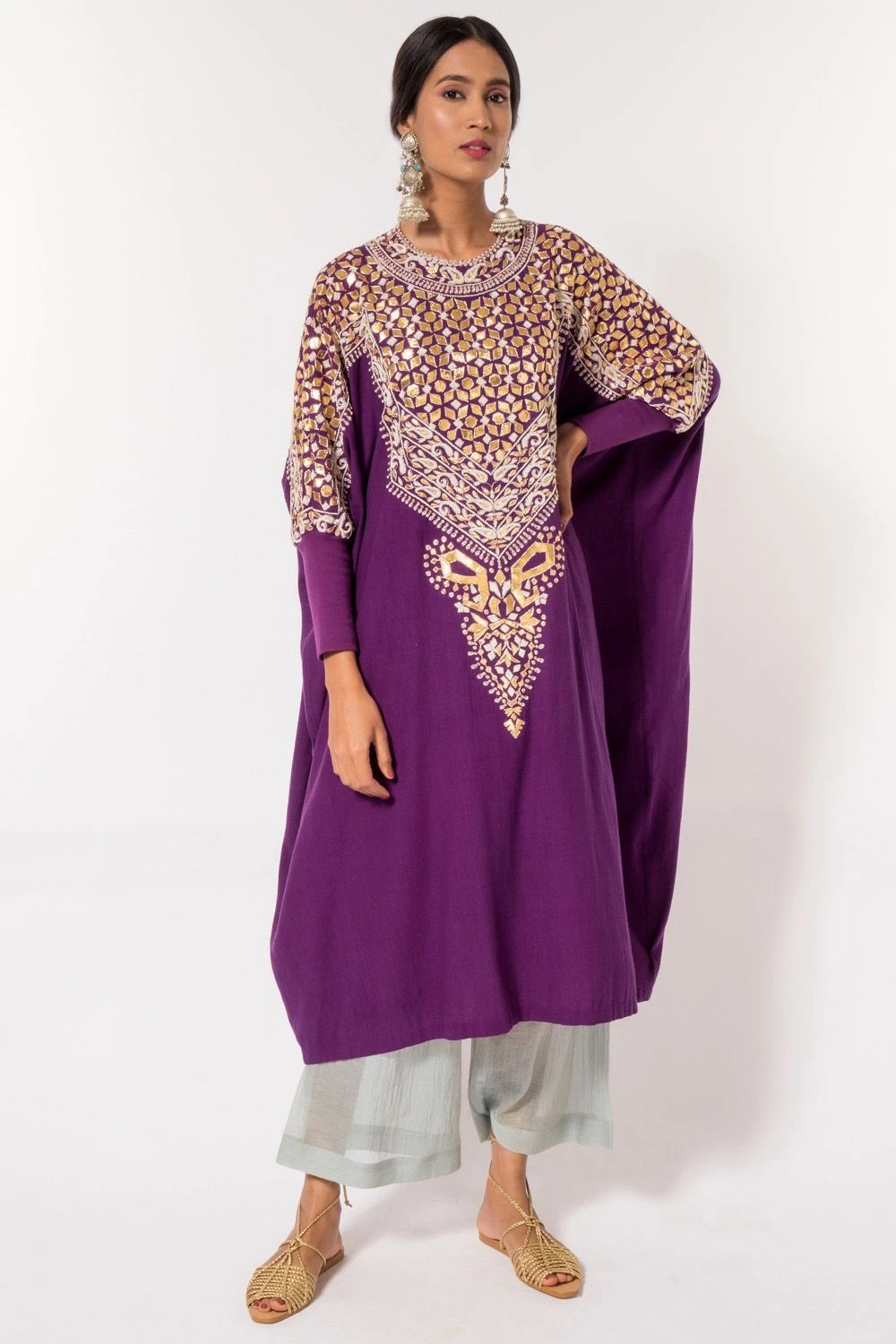Divya Sheth Purple Gota Embroidered Kurta Set 3 Divya Sheth Purple Gota Embroidered Kurta Set